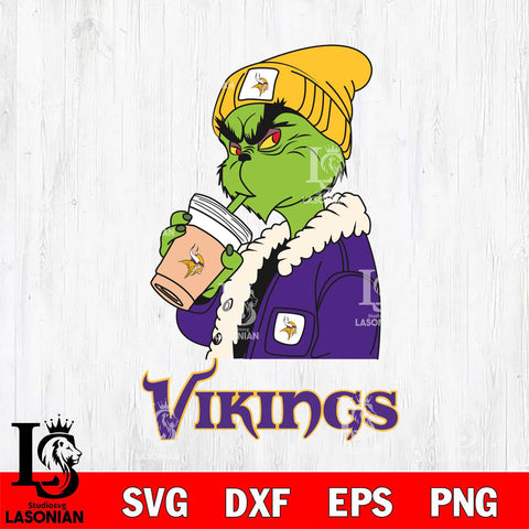 Minnesota Vikings Grinch Bougie Football Svg Eps Dxf Png File, Digital Download, Instant Download