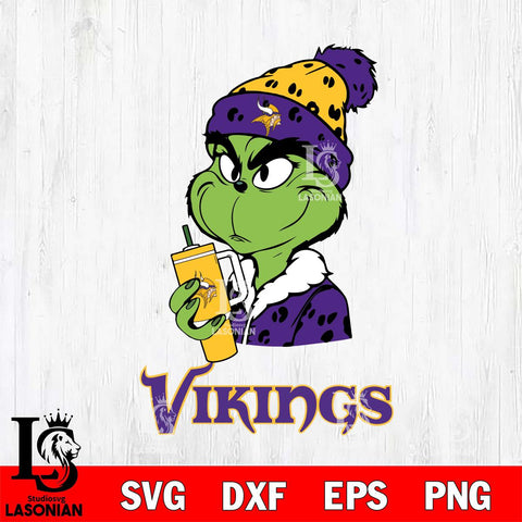 Minnesota Vikings Grinch Bougie Leopard Svg Eps Dxf Png File, Digital Download, Instant Download