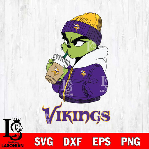 Minnesota Vikings Grinch Bougie Sport Svg Eps Dxf Png File, Digital Download, Instant Download