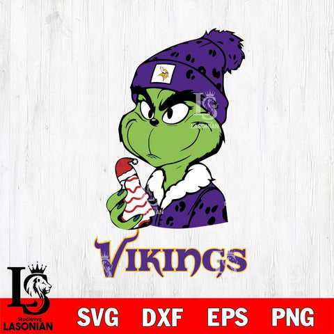 Minnesota Vikings Grinch Tree Cake Svg Eps Dxf Png File, Digital Download, Instant Download