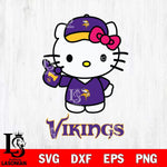 Minnesota Vikings Hello Kitty Best Fan Svg Eps Dxf Png File, Digital Download, Instant Download