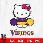 Minnesota Vikings Hello Kitty Cheerleader 2 Svg Eps Dxf Png File, Digital Download, Instant Download