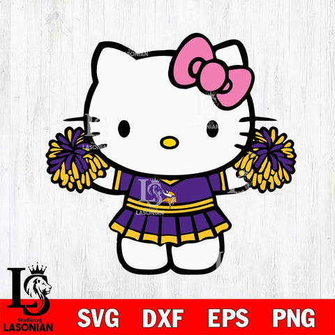 Minnesota Vikings Hello Kitty Cheerleader 9 Svg Eps Dxf Png File, Digital Download, Instant Download