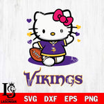 Minnesota Vikings Hello Kitty Nfl 3 Svg Eps Dxf Png File, Digital Download, Instant Download