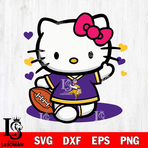 Minnesota Vikings Hello Kitty sport 10 Svg Eps Dxf Png File, Digital Download, Instant Download