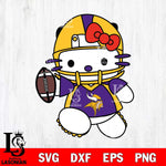 Minnesota Vikings Hello Kitty sport 11 Svg Eps Dxf Png File, Digital Download, Instant Download