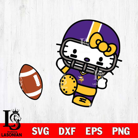 Minnesota Vikings Hello Kitty sport 12 Svg Eps Dxf Png File, Digital Download, Instant Download