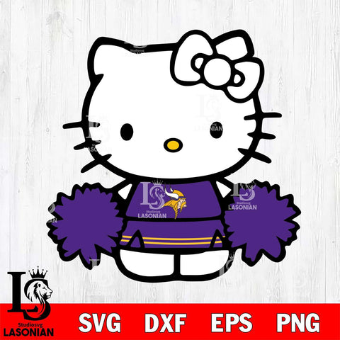 Minnesota Vikings Hello Kitty sport 3 Svg Eps Dxf Png File, Digital Download, Instant Download