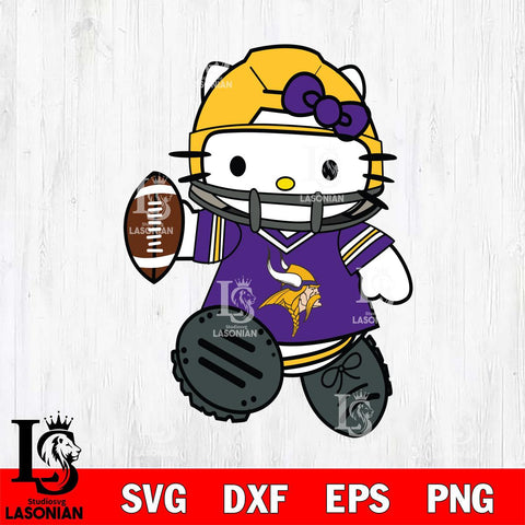 Minnesota Vikings Hello Kitty sport Svg Eps Dxf Png File, Digital Download, Instant Download