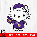 Minnesota Vikings Hello Kitty sport 5 Svg Eps Dxf Png File, Digital Download, Instant Download