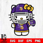 Minnesota Vikings Hello Kitty sport 6 Svg Eps Dxf Png File, Digital Download, Instant Download