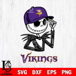 Minnesota Vikings Jack Skellington 3 Halloween Svg Eps Dxf Png File, Digital Download, Instant Download