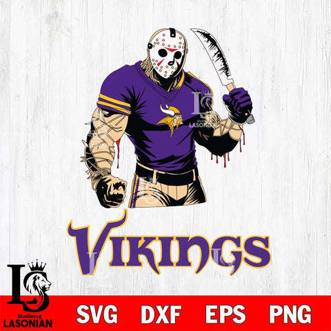 Minnesota Vikings Jason Voorhees Svg Eps Dxf Png File, Digital Download