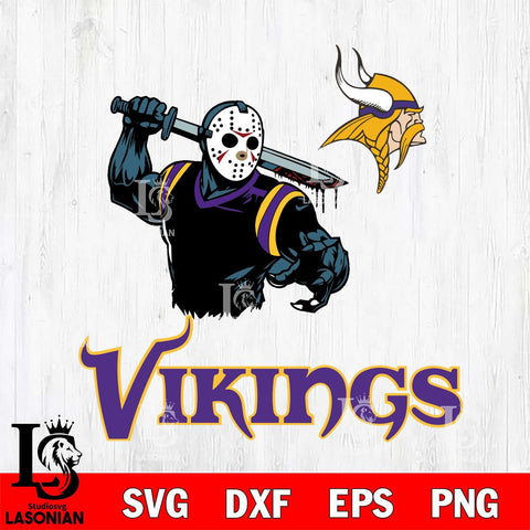 Minnesota Vikings Jason Voorhees 5 Svg Eps Dxf Png File, Digital Download