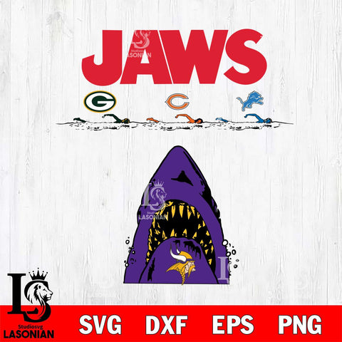 Minnesota Vikings Jaws Eat Packers, Bears, Lions Svg Eps Dxf Png File, Digital Download, Instant Download