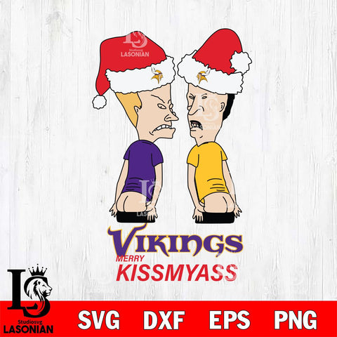 Minnesota Vikings Merry KissMyass Svg Eps Dxf Png File,NFL Svg Files,Digital Download,Sublimation,Instant Download