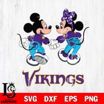 Minnesota Vikings Mickey Minnie Valentine Rugby Svg Eps Dxf Png File, Digital Download ,Instant Download, Cricut File