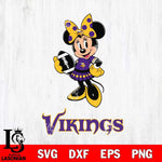 Minnesota Vikings Minnie Mouse, Svg Eps Dxf Png File, Digital Download