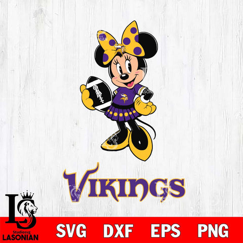 Minnesota Vikings Minnie Mouse, Svg Eps Dxf Png File, Digital Download