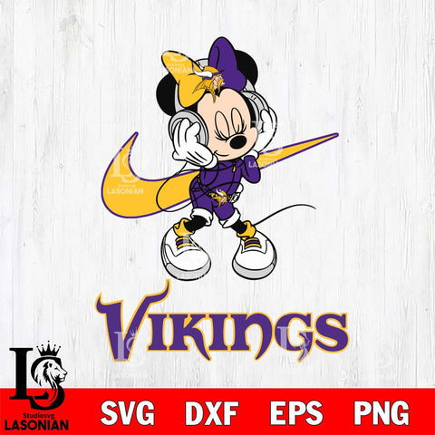 Minnesota Vikings Minnie Mouse Dancing NIKE, Svg Eps Dxf Png File, Digital Download