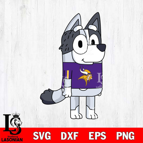 Minnesota Vikings Muffin Bluey NFL Svg Eps Dxf Png File, Digital Download, Instant Download