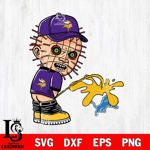 Minnesota Vikings Pinhead Piss On Detroit Lions Svg Eps Dxf Png File, Digital Download, Instant Download