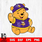 Minnesota Vikings Pooh Bear Svg Eps Dxf Png File, Digital Download, Instant Download