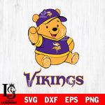 Minnesota Vikings Pooh Bear Disney, Svg Eps Dxf Png File, Digital Download