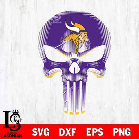 Minnesota Vikings Punisher Skull SVG