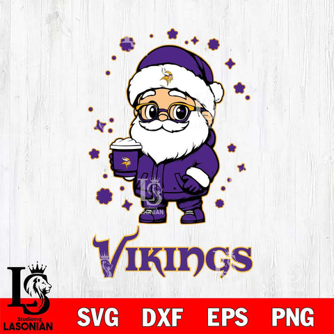 Minnesota Vikings Santa Claus Coffe Svg Eps Dxf Png File,NFL Svg Files,Digital Download,Sublimation,Instant Download