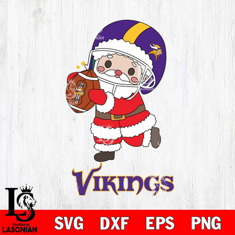 Minnesota Vikings Santa Claus Cute Svg Eps Dxf Png File,NFL Svg Files,Digital Download,Sublimation,Instant Download