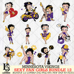 Minnesota Vikings Sexy Fan Girls Bundle 12 Svg Eps Dxf Png File, Digital Download, Instant Download