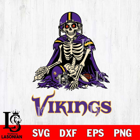 Minnesota Vikings Skeleton Football 3 Svg Eps Dxf Png File, Digital Download