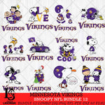 Minnesota Vikings Snoopy NFL Bundle 12 SVG Eps Dxf Png File, NFL svg, Digital Download, Instant Download