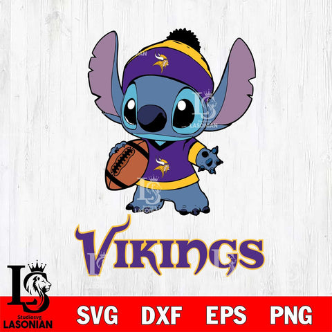 Minnesota Vikings Stitch Disney, Svg Eps Dxf Png File, Digital Download