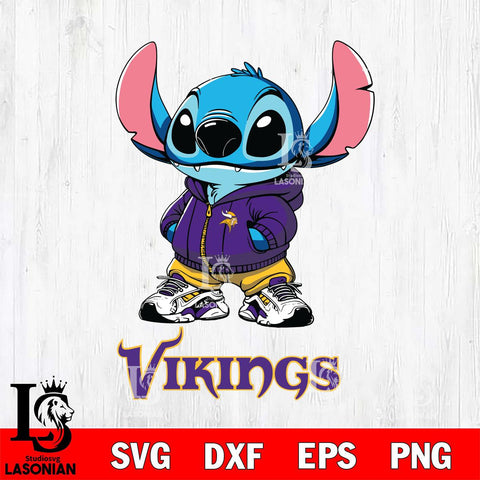 Minnesota Vikings Stitch Disney NFL Svg Eps Dxf Png File, Digital Download, Instant Download