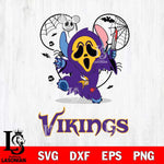 Minnesota Vikings Stitch Ghost Face Halloween 2 Svg Eps Dxf Png File, Digital Download, Instant Download