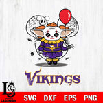 Minnesota Vikings Stitch Pennywise Halloween Svg Eps Dxf Png File, Digital Download, Instant Download