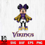 Minnesota Vikings Style Minnie Disney Svg Eps Dxf Png File, Digital Download, Instant Download