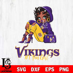 Minnesota Vikings #1 beauty Black Fan Girl Svg Eps Dxf Png File, Digital Download, Instant Download