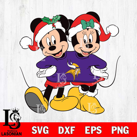 Minnesota Vikings mickey christmas 11 Svg Eps Dxf Png File, Digital Download, Instant Download