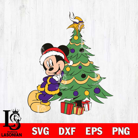 Minnesota Vikings mickey christmas 12 Svg Eps Dxf Png File, Digital Download, Instant Download