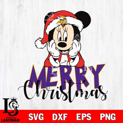 Minnesota Vikings mickey christmas 1 Svg Eps Dxf Png File, Digital Download, Instant Download