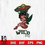 Minnesota Wild Beauty Black Fairy Betty Boop, Svg Eps Dxf Png File, Digital Download