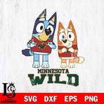 Minnesota Wild Bluey & Bingo 6 Svg Eps Dxf Png File, NHL svg, Digital Download, Instant Download