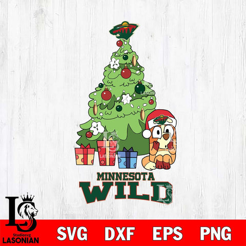 Minnesota Wild Bluey Chilli Christmas Tree Svg Eps Dxf Png File, Digital Download