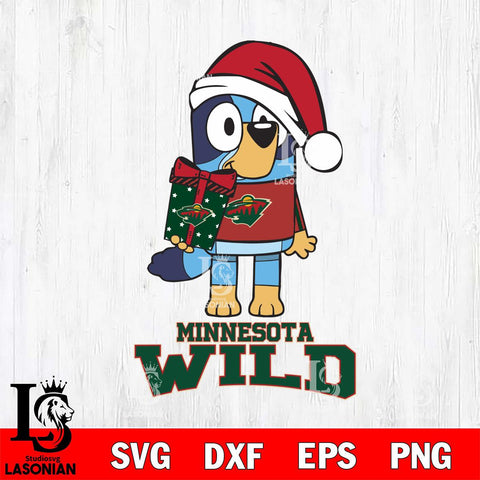 Minnesota Wild Bluey Christmas Svg Eps Dxf Png File, Digital Download