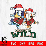 Minnesota Wild Bluey Christmas Holiday Svg Eps Dxf Png File, Digital Download