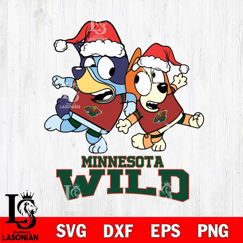 Minnesota Wild Bluey Christmas Holiday Svg Eps Dxf Png File, Digital Download