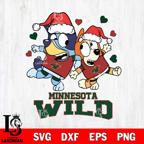 Minnesota Wild Bluey Christmas NFL Svg Eps Dxf Png File, Digital Download